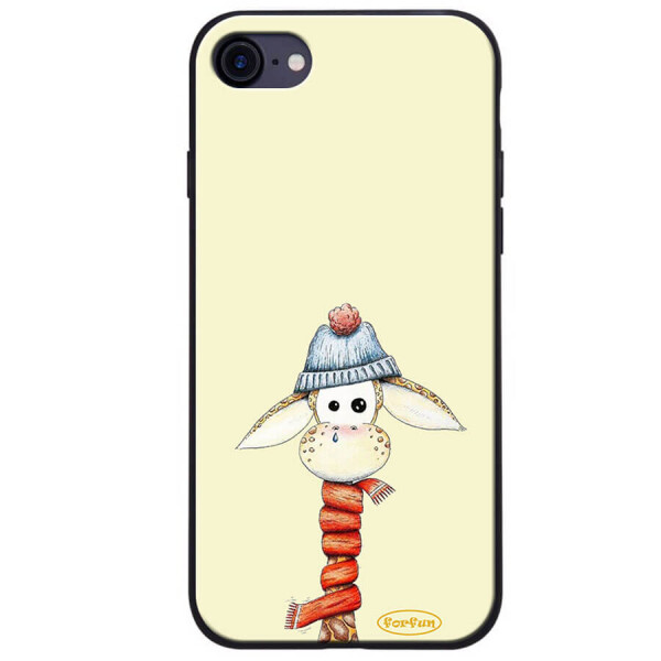 

TPU+PC чехол ForFun для Apple iPhone 7 / 8 (4.7") Жираф в шапке / Бежевый