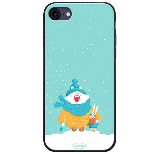 

TPU+PC чехол ForFun для Apple iPhone 7 / 8 (4.7") Медведь и заяц / Голубой