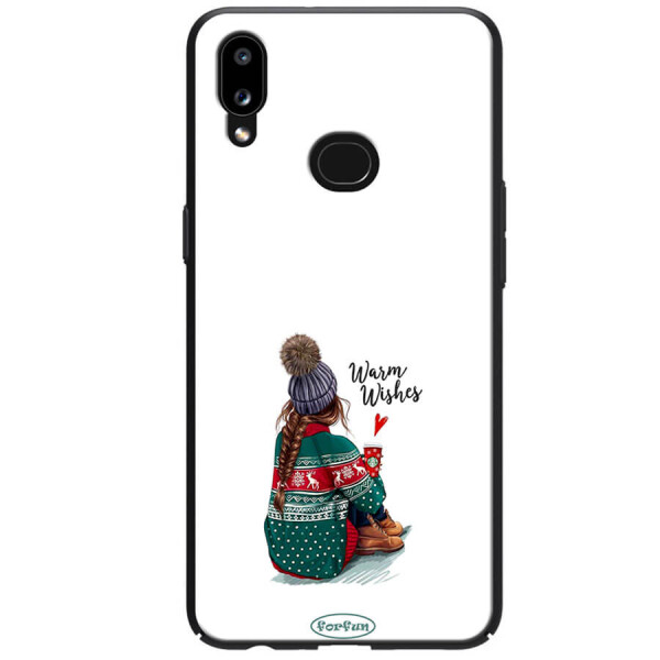 

TPU+PC чехол ForFun для Samsung Galaxy A10s Warm Wishes / Белый