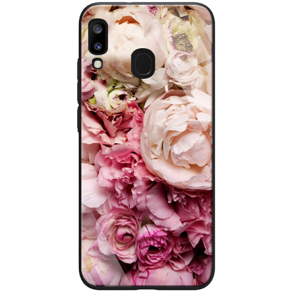 

TPU+PC чехол ForFun для Samsung Galaxy A20 / A30 Пионы / Розовый