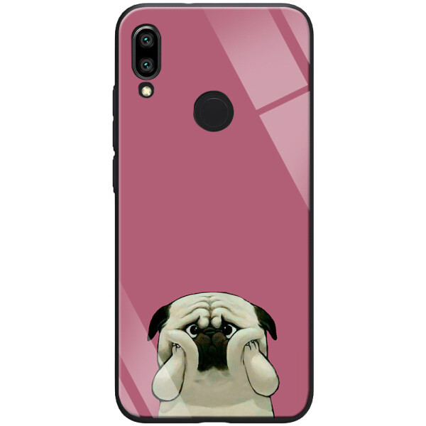 

TPU+PC чехол ForFun для Xiaomi Redmi Note 7 / Note 7 Pro / Note 7s Мопс / Малиновый