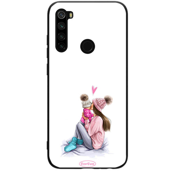 

TPU+PC чехол ForFun для Xiaomi Redmi Note 8 Мама дочки / Белый