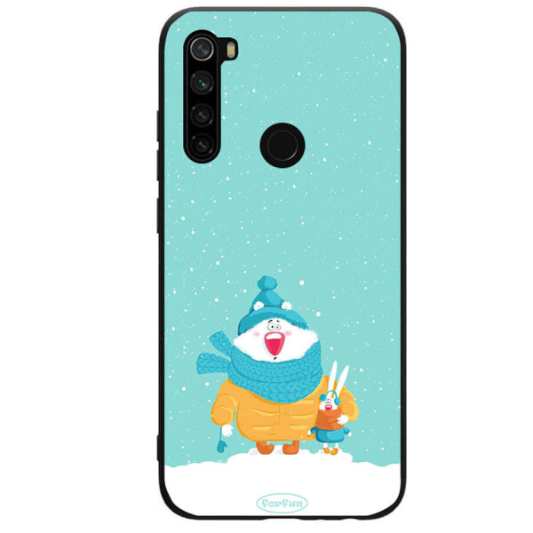 

TPU+PC чехол ForFun для Xiaomi Redmi Note 8 Медведь и заяц / Голубой