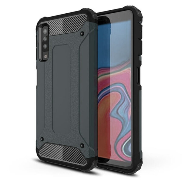 

Бронированный противоударный TPU+PC чехол Immortal для Samsung A750 Galaxy A7 (2018) Металл / Gun Metal
