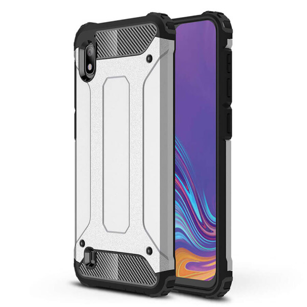 

Бронированный противоударный TPU+PC чехол Immortal для Samsung Galaxy A10 (A105F) Серебряный