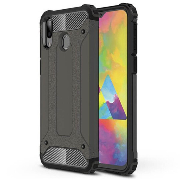 

Бронированный противоударный TPU+PC чехол Immortal для Samsung Galaxy A10s Серый / Metal slate
