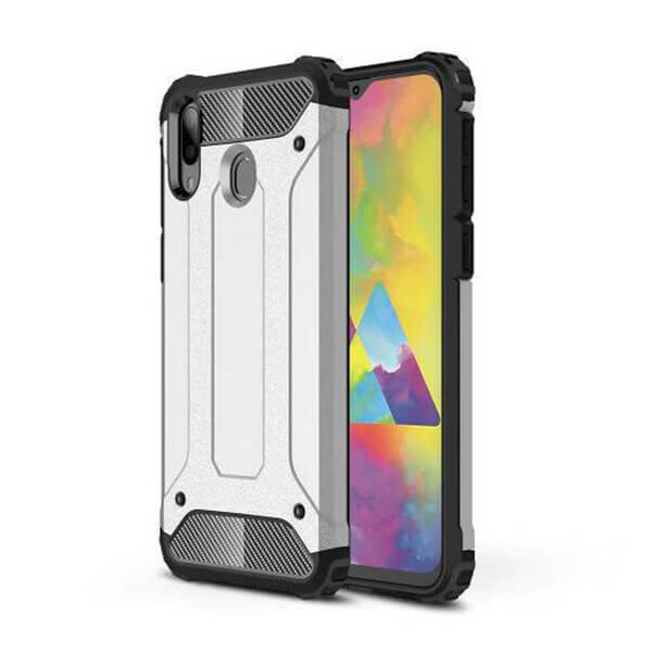 

Бронированный противоударный TPU+PC чехол Immortal для Samsung Galaxy A20 / A30 Серый / Metal slate