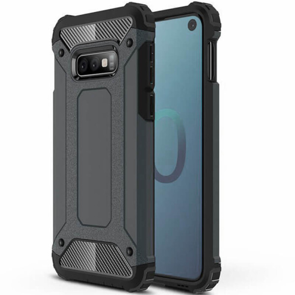 

Бронированный противоударный TPU+PC чехол Immortal для Samsung Galaxy S10+ Металл / Gun Metal