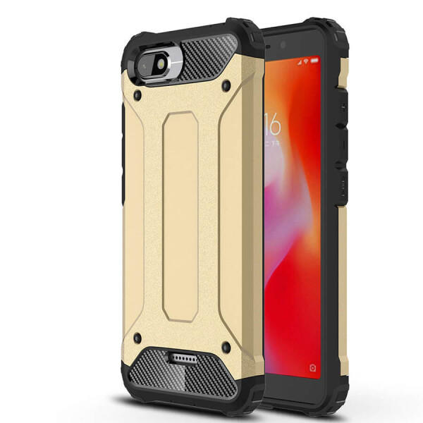 

Бронированный противоударный TPU+PC чехол Immortal для Xiaomi Redmi 6A Золотой