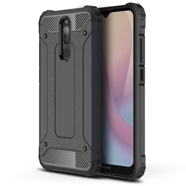 

Бронированный противоударный TPU+PC чехол Immortal для Xiaomi Redmi 8 Металл / Gun Metal