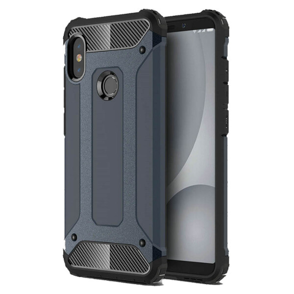 

Бронированный противоударный TPU+PC чехол Immortal для Xiaomi Redmi Note 6 Pro Металл / Gun Metal