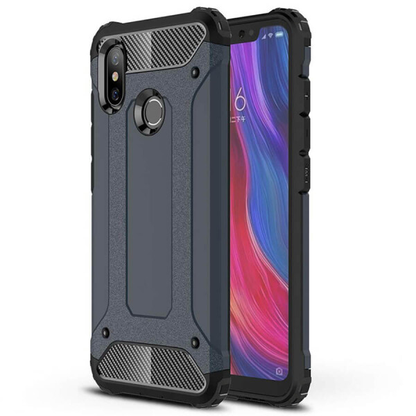 

Бронированный противоударный TPU+PC чехол Immortal для Xiaomi Redmi Note 6 Pro Серый / Metal slate