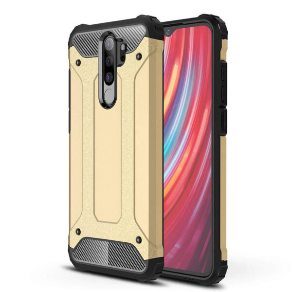 

Бронированный противоударный TPU+PC чехол Immortal для Xiaomi Redmi Note 8 Pro Серый / Metal slate