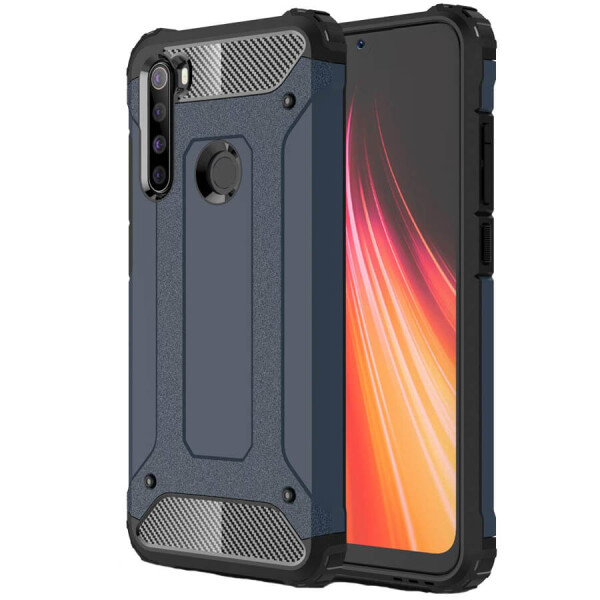 

Бронированный противоударный TPU+PC чехол Immortal для Xiaomi Redmi Note 8 Серый / Metal slate