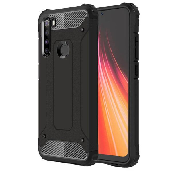 

Бронированный противоударный TPU+PC чехол Immortal для Xiaomi Redmi Note 8 Черный