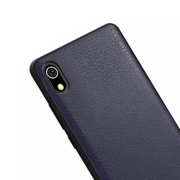 

Кожаная накладка Classic series для Xiaomi Redmi 7A Синий, Черный с красной строчкой