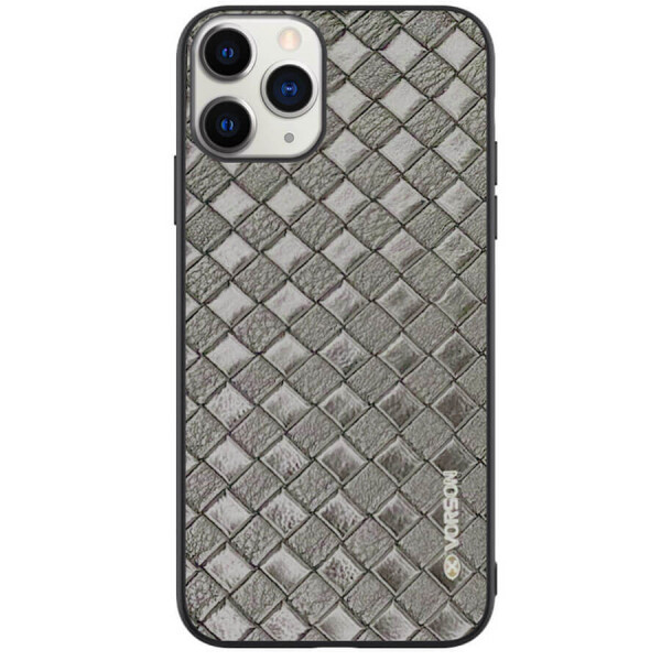 

Кожаная накладка VORSON Braided leather series для Apple iPhone 11 Pro Max (6.5") Черный, Черный с красной строчкой