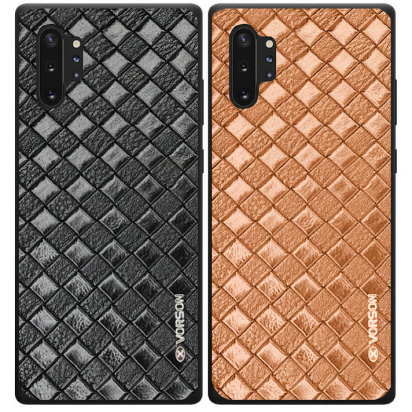 

Кожаная накладка VORSON Braided leather series для Samsung Galaxy Note 10 Plus Серый, Красный с черной полосой