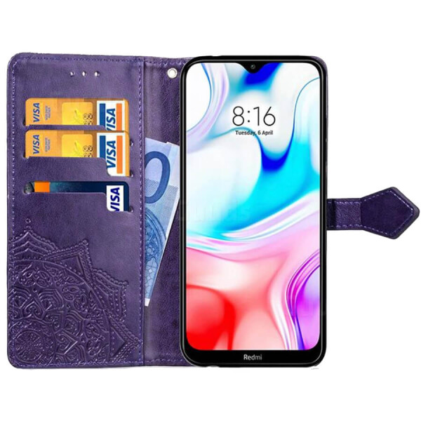 

Кожаный чехол (книжка) Art Case с визитницей для Xiaomi Redmi 8 Фиолетовый