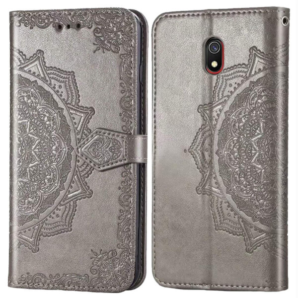 

Кожаный чехол (книжка) Art Case с визитницей для Xiaomi Redmi 8a Серый
