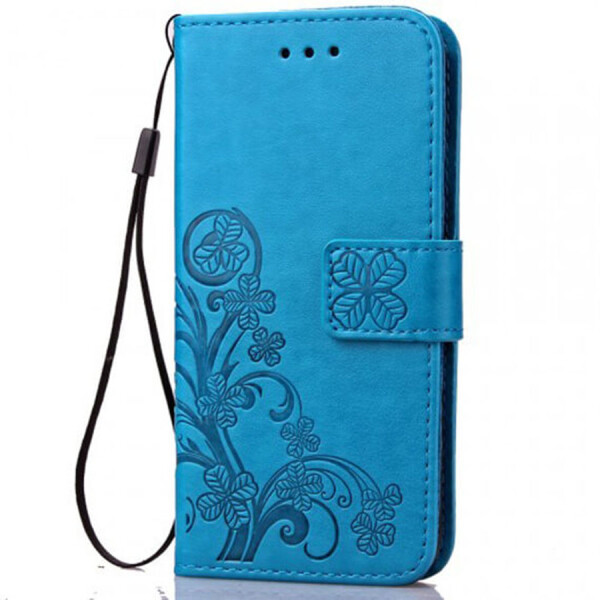 

Кожаный чехол (книжка) Four-leaf Clover с визитницей для Samsung Galaxy A40 (A405F) Синий