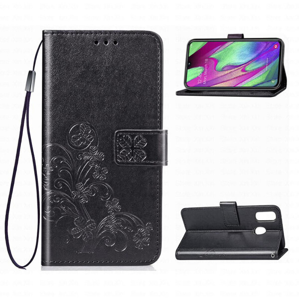 

Кожаный чехол (книжка) Four-leaf Clover с визитницей для Samsung Galaxy A50 (A505F) / A50s / A30s Розовый