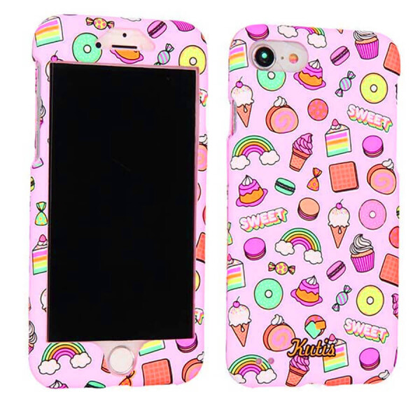 Пластиковая накладка 360 градусов Kutis для Apple iPhone 7 / 8 (4.7") Фламинго / Черный