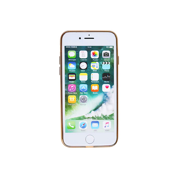 

Прозрачный силиконовый чехол для Apple iPhone 7 / 8 (4.7") с глянцевой окантовкой Серебряный
