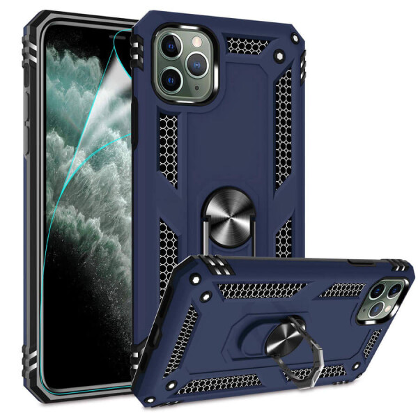 

Ударопрочный чехол Serge Ring магнитный держатель для Apple iPhone 11 Pro Max (6.5") Черный