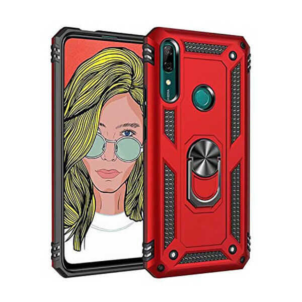 

Ударопрочный чехол Serge Ring магнитный держатель для Samsung Galaxy A10 (A105F) Красный