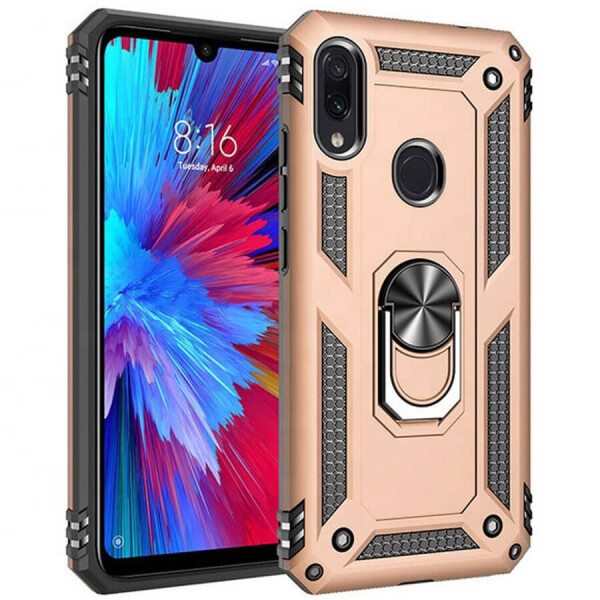 

Ударопрочный чехол Serge Ring магнитный держатель для Samsung Galaxy A10s Золотой