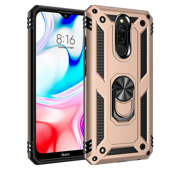 

Ударопрочный чехол Serge Ring магнитный держатель для Xiaomi Redmi 8 / 8a Красный