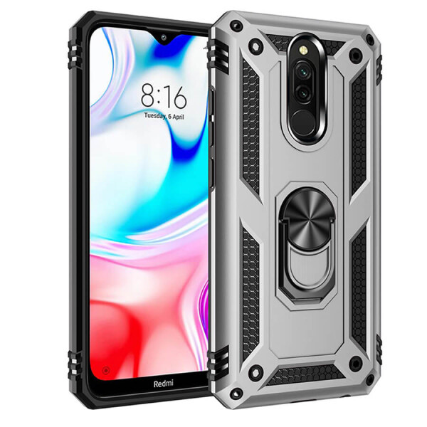 

Ударопрочный чехол Serge Ring магнитный держатель для Xiaomi Redmi 8 / 8a Темно-синий