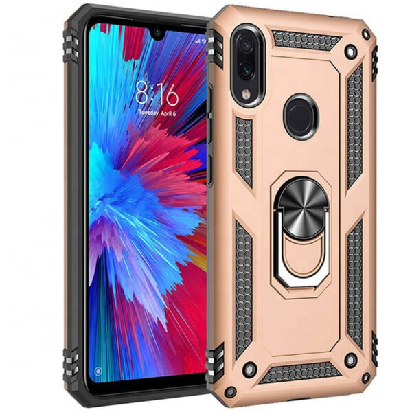 

Ударопрочный чехол Serge Ring магнитный держатель для Xiaomi Redmi Note 7 / Note 7 Pro / Note 7s Золотой