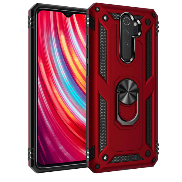 

Ударопрочный чехол Serge Ring магнитный держатель для Xiaomi Redmi Note 8 Pro Красный