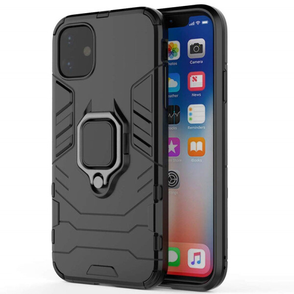

Ударопрочный чехол Transformer Ring под магнитный держатель для Huawei Honor 8X Серый / Metal slate