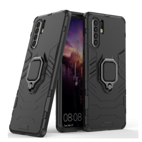 

Ударопрочный чехол Transformer Ring под магнитный держатель для Huawei P30 Pro Черный / Soul Black