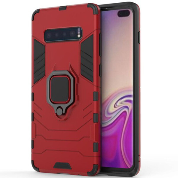 

Ударопрочный чехол Transformer Ring под магнитный держатель для Samsung Galaxy S10+ Черный / Soul Black