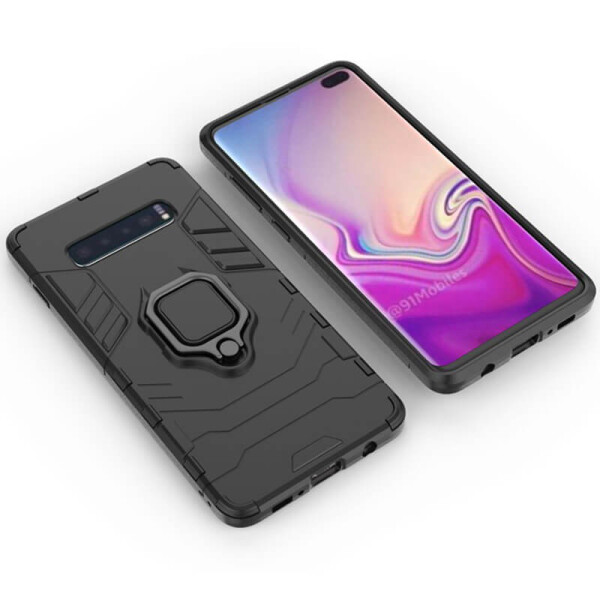 

Ударопрочный чехол Transformer Ring под магнитный держатель для Samsung Galaxy S10+ Черный / Soul Black