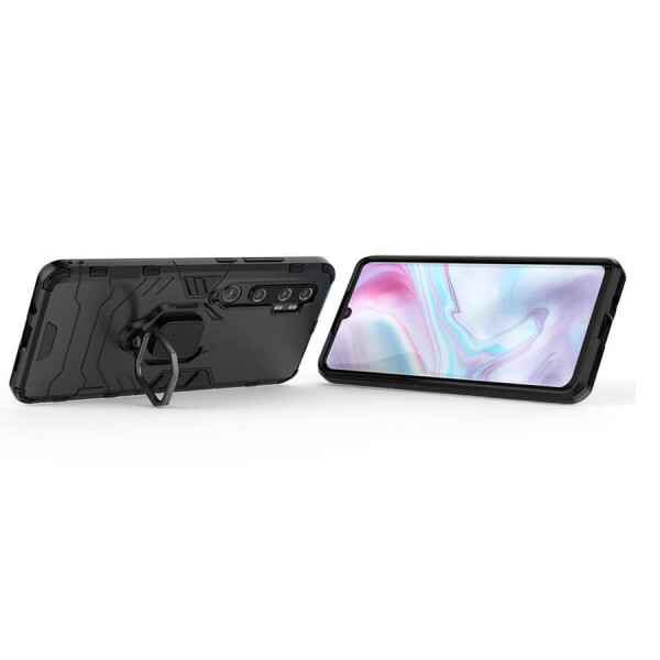 

Ударопрочный чехол Transformer Ring под магнитный держатель для Xiaomi Note 10 / Note 10 Pro/CC9 Pro Черный / Soul Black
