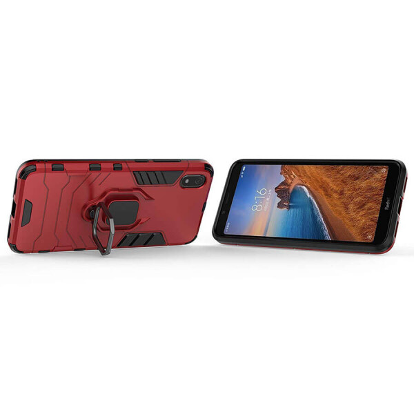 

Ударопрочный чехол Transformer Ring под магнитный держатель для Xiaomi Redmi 7A Серый / Metal slate