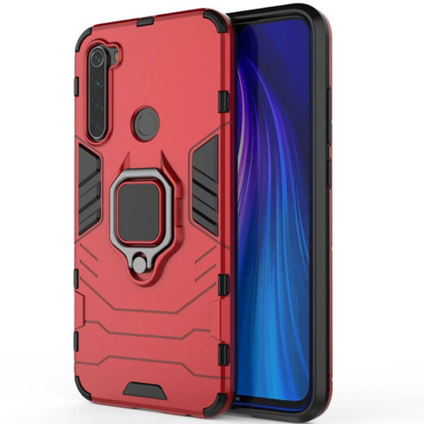 

Ударопрочный чехол Transformer Ring под магнитный держатель для Xiaomi Redmi Note 8 Красный / Dante Red