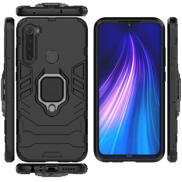 

Ударопрочный чехол Transformer Ring под магнитный держатель для Xiaomi Redmi Note 8 Черный / Soul Black