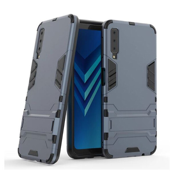 

Ударопрочный чехол-подставка Transformer для Samsung A750 Galaxy A7 (2018) с мощной защитой корпуса Серый / Metal slate