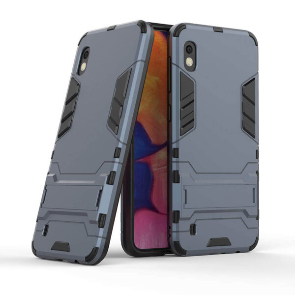 

Ударопрочный чехол-подставка Transformer для Samsung Galaxy A10 (A105F) с мощной защитой корпуса Серый / Metal slate