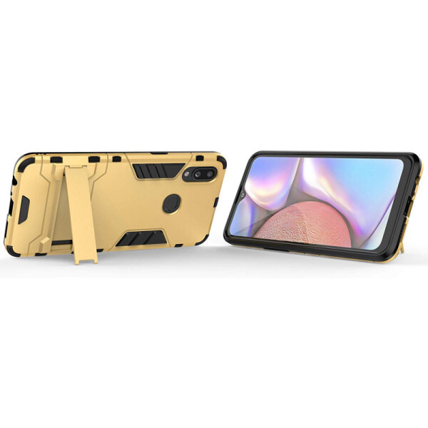 

Ударопрочный чехол-подставка Transformer для Samsung Galaxy A10s с мощной защитой корпуса Золотой / Champagne Gold