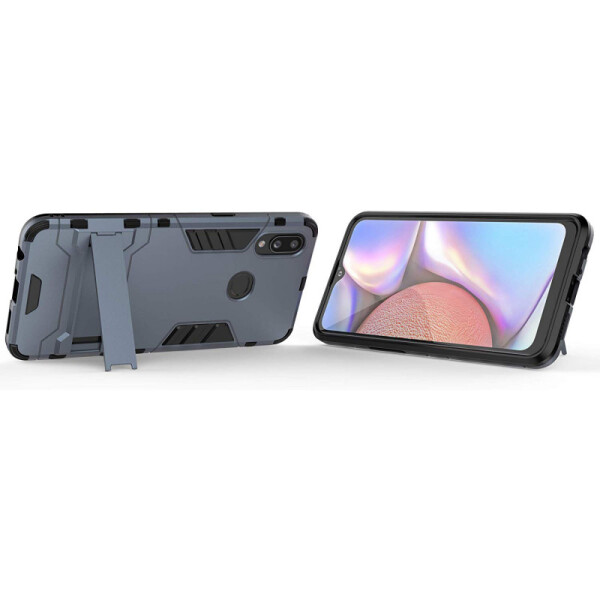 

Ударопрочный чехол-подставка Transformer для Samsung Galaxy A10s с мощной защитой корпуса Серый / Metal slate