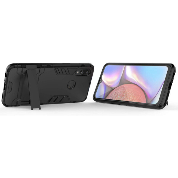 

Ударопрочный чехол-подставка Transformer для Samsung Galaxy A10s с мощной защитой корпуса Черный / Soul Black