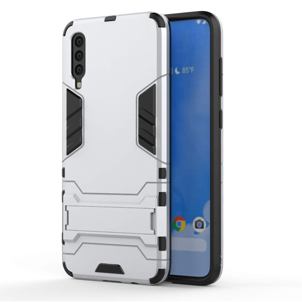

Ударопрочный чехол-подставка Transformer для Samsung Galaxy A70 (A705F) с мощной защитой корпуса Серый / Metal slate