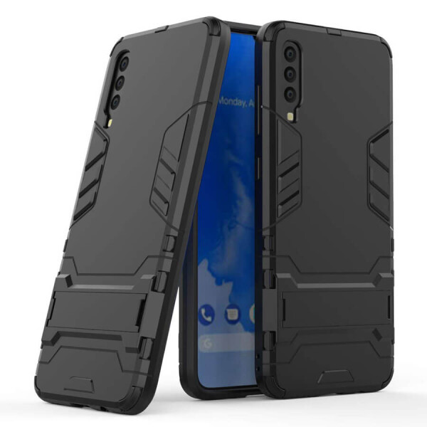 

Ударопрочный чехол-подставка Transformer для Samsung Galaxy A70 (A705F) с мощной защитой корпуса Черный / Soul Black